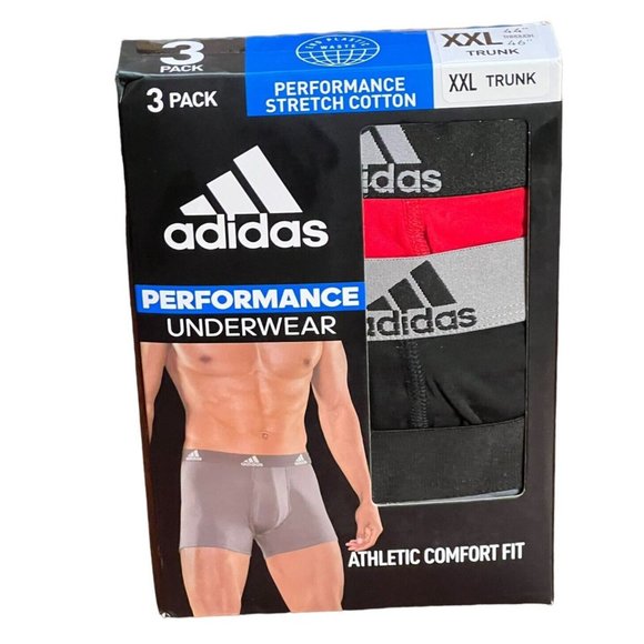 Adidas Mens Performance Stretch Cotton Athletic Comfort Fit Underwear 3 Pack XXL - Picture 3 of 4
